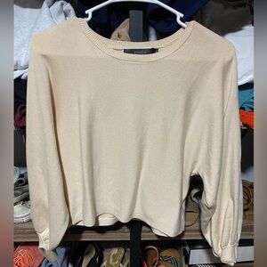 Elegant Beige Long Sleeve Top by Zesica